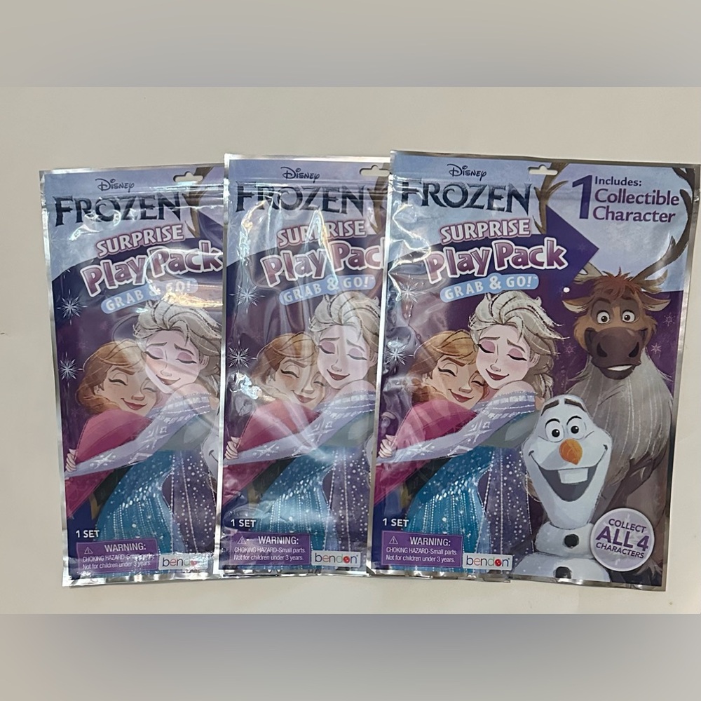 Lot of 3 Disney Frozen Surprise Play Pack Grab & Go Collectible Character